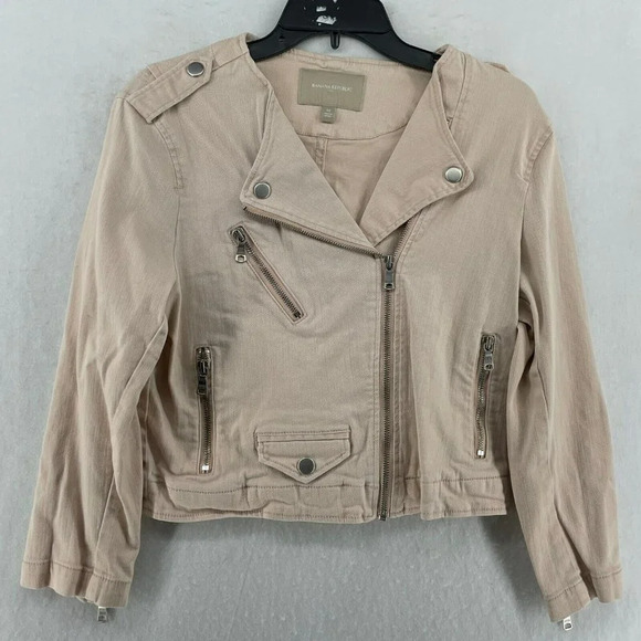 Banana Republic Jackets & Blazers - Banana Republic Jacket Women's Sz M Blush Pink Full-Zip Cropped Motorcycle Coat